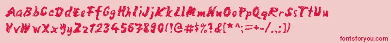 mango scribble Font – Red Fonts on Pink Background