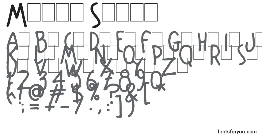 Schriftart Mango Slice – Alphabet, Zahlen, spezielle Symbole