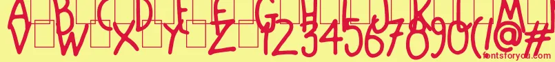 Mango Slice Font – Red Fonts on Yellow Background