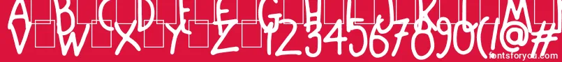 Mango Slice Font – White Fonts on Red Background