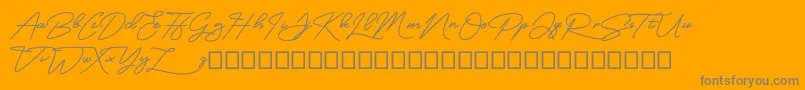 MangoSign-Schriftart – Graue Schriften auf orangefarbenem Hintergrund