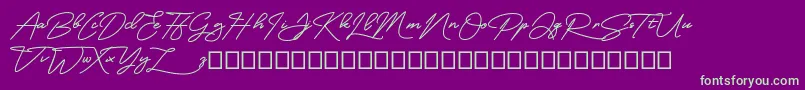 MangoSign Font – Green Fonts on Purple Background