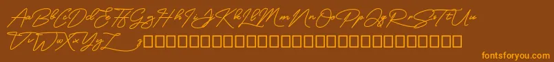 MangoSign Font – Orange Fonts on Brown Background