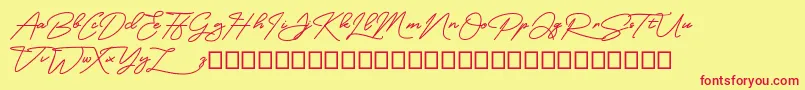 MangoSign Font – Red Fonts on Yellow Background