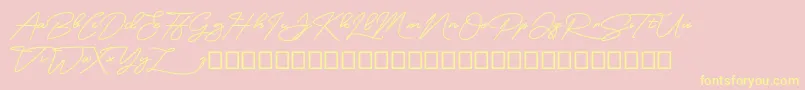 MangoSign Font – Yellow Fonts on Pink Background