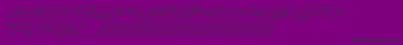 MangoSign-fontti – mustat fontit violetilla taustalla