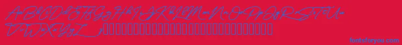 MangoSign Font – Blue Fonts on Red Background