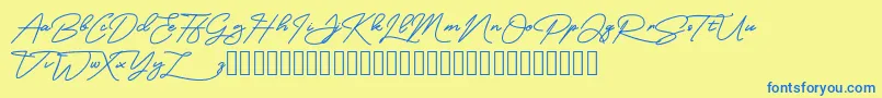 MangoSign Font – Blue Fonts on Yellow Background