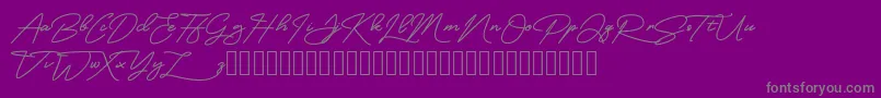 MangoSign-Schriftart – Graue Schriften auf violettem Hintergrund