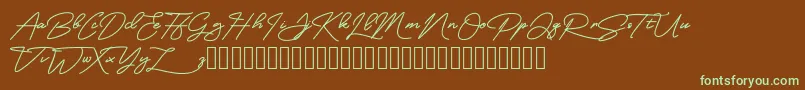 MangoSign Font – Green Fonts on Brown Background