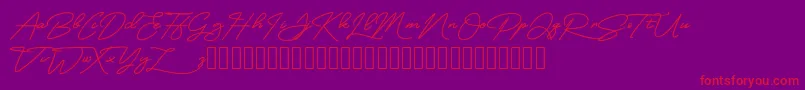 MangoSign-Schriftart – Rote Schriften auf violettem Hintergrund