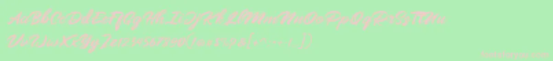 Mangotea   FREE PERSONAL USE-Schriftart – Rosa Schriften auf grünem Hintergrund