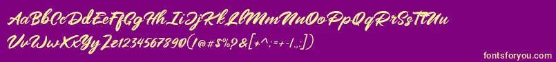 Mangotea   FREE PERSONAL USE Font – Yellow Fonts on Purple Background