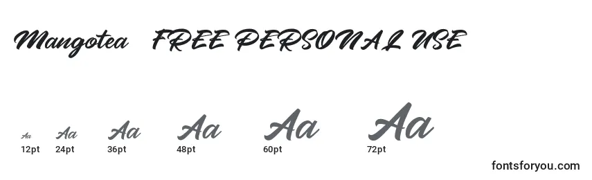 Mangotea   FREE PERSONAL USE Font Sizes