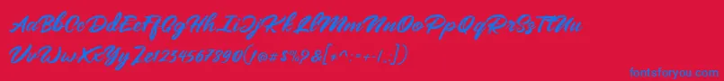 Mangotea   FREE PERSONAL USE Font – Blue Fonts on Red Background