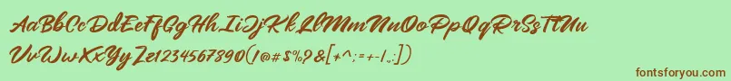 Mangotea   FREE PERSONAL USE Font – Brown Fonts on Green Background