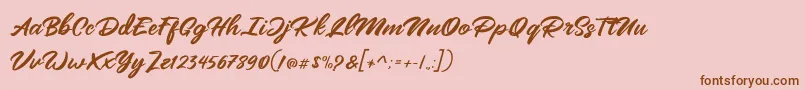 Mangotea   FREE PERSONAL USE Font – Brown Fonts on Pink Background