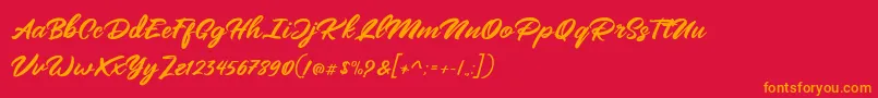 Mangotea   FREE PERSONAL USE Font – Orange Fonts on Red Background