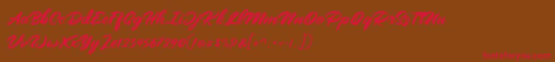 Mangotea   FREE PERSONAL USE Font – Red Fonts on Brown Background