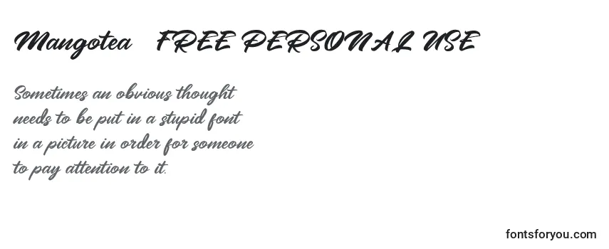 Шрифт Mangotea   FREE PERSONAL USE (133519)