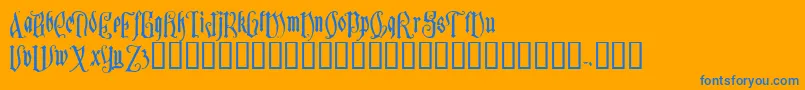 Sauerkraut Font – Blue Fonts on Orange Background