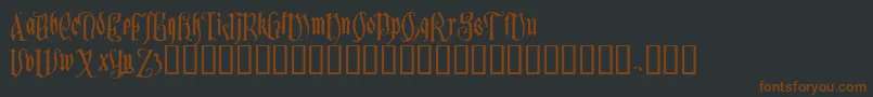 Sauerkraut Font – Brown Fonts on Black Background