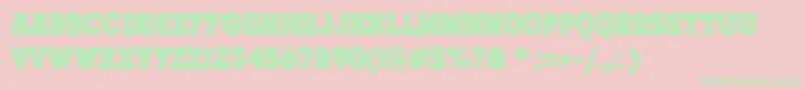 Manhandle Slab FREE FOR PERSONAL USE ONLY Font – Green Fonts on Pink Background