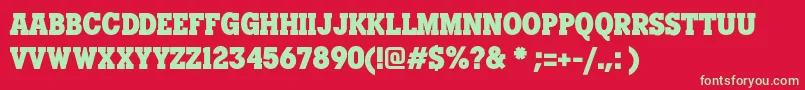 Manhandle Slab FREE FOR PERSONAL USE ONLY Font – Green Fonts on Red Background