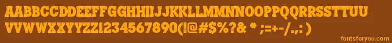 Manhandle Slab FREE FOR PERSONAL USE ONLY Font – Orange Fonts on Brown Background