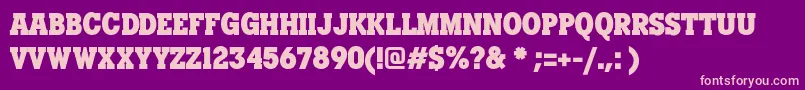 Manhandle Slab FREE FOR PERSONAL USE ONLY Font – Pink Fonts on Purple Background