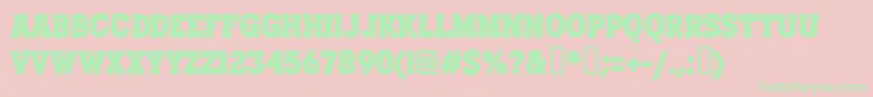 Fonte Manhandle Slab FREE FOR PERSONAL USE ONLY – fontes verdes em um fundo rosa