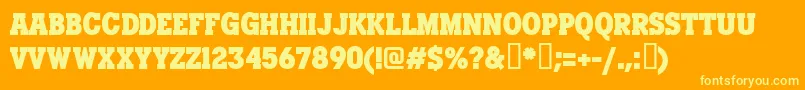 Manhandle Slab FREE FOR PERSONAL USE ONLY-fontti – keltaiset fontit oranssilla taustalla