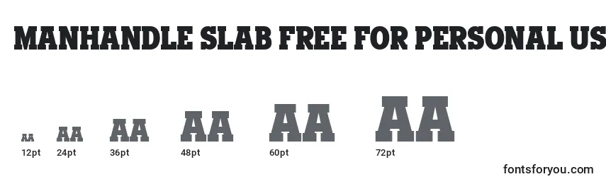 Größen der Schriftart Manhandle Slab FREE FOR PERSONAL USE ONLY (133521)