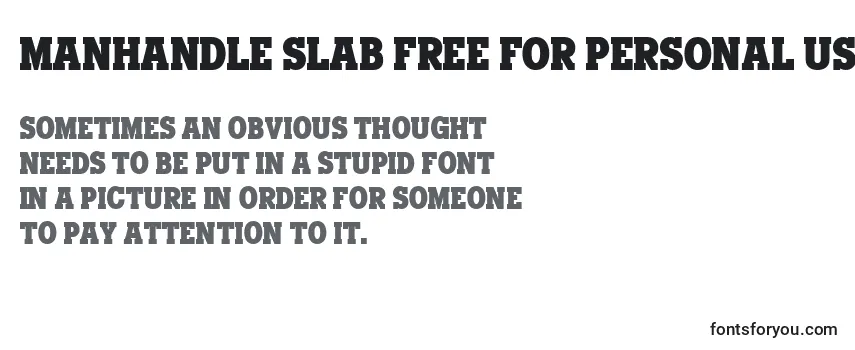 Review of the Manhandle Slab FREE FOR PERSONAL USE ONLY (133521) Font