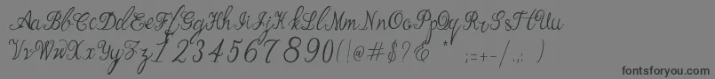 Czcionka Manhattan Script – czarne czcionki na szarym tle