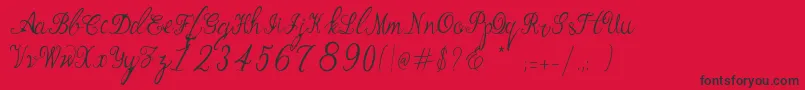 Manhattan Script Font – Black Fonts on Red Background