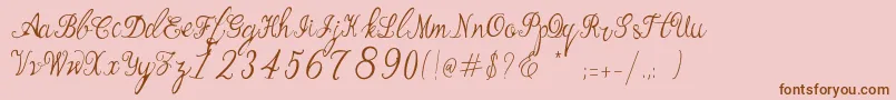 Шрифт Manhattan Script – коричневые шрифты на розовом фоне