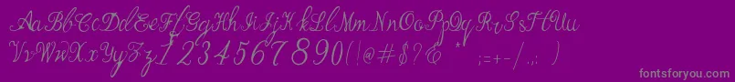 Weitere Informationen zur Manhattan Script-Schriftart Manhattan Script-Schriftart – Graue Schriften auf violettem Hintergrund