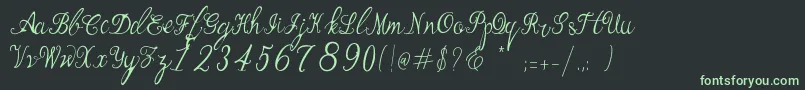 Manhattan Script Font – Green Fonts on Black Background