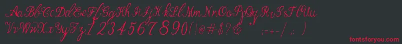 Manhattan Script Font – Red Fonts on Black Background