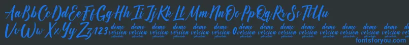 Manhattan Typeface Demo Font – Blue Fonts on Black Background
