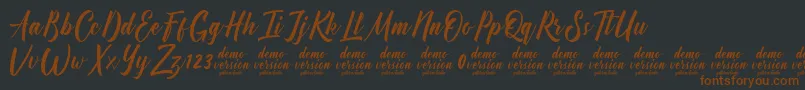 Czcionka Manhattan Typeface Demo – brązowe czcionki na czarnym tle