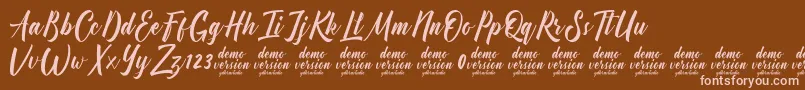 Manhattan Typeface Demo-Schriftart – Rosa Schriften auf braunem Hintergrund