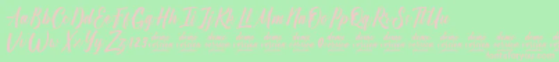 Manhattan Typeface Demo Font – Pink Fonts on Green Background
