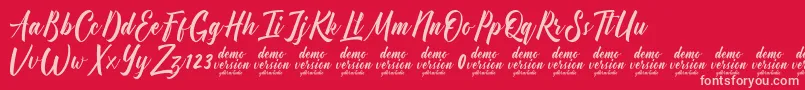 Fonte Manhattan Typeface Demo – fontes rosa em um fundo vermelho