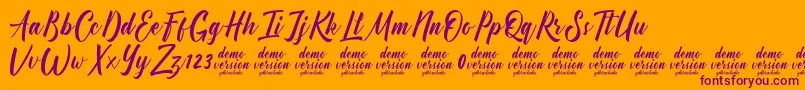 Manhattan Typeface Demo Font – Purple Fonts on Orange Background