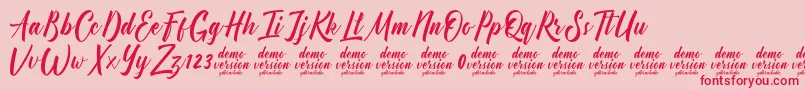 Manhattan Typeface Demo Font – Red Fonts on Pink Background