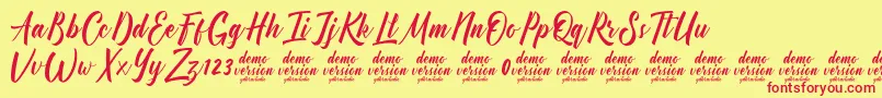 Police Manhattan Typeface Demo – polices rouges sur fond jaune