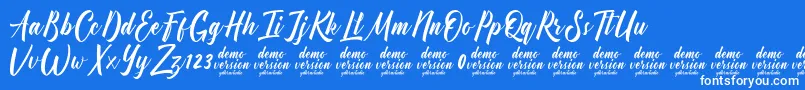 フォントManhattan Typeface Demo – 青い背景に白い文字