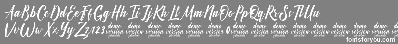 Manhattan Typeface Demo-Schriftart – Weiße Schriften auf grauem Hintergrund